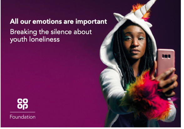 The title, All our emotions are important: breaking the silence on youth loneliness, a publicaiton by Co-Op foundation 