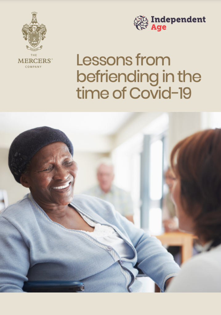 Front page of the report. The title, Lessons learned from befriending in the time of Covid-19