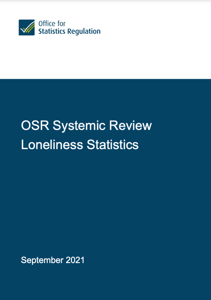 Front page of OSR Systemic Review. The title, OSR Systemic Review Loneliness Statistics, September 2021.