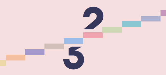 32 Steps logo. Numbers 3 and 2 positioned on steps