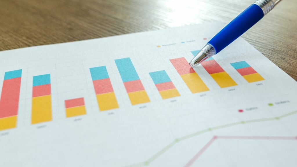 Close-up of a bar graph