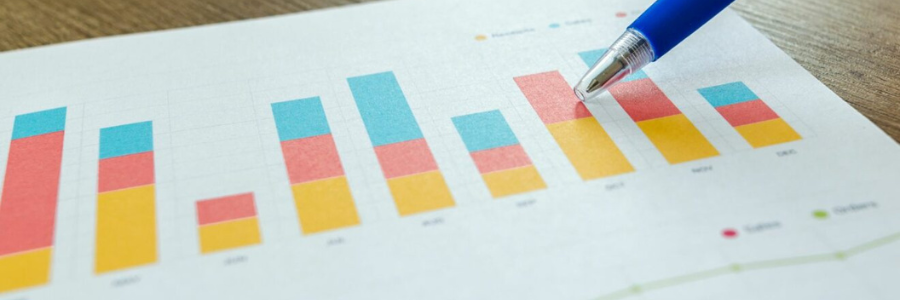 Close-up of a bar graph. 