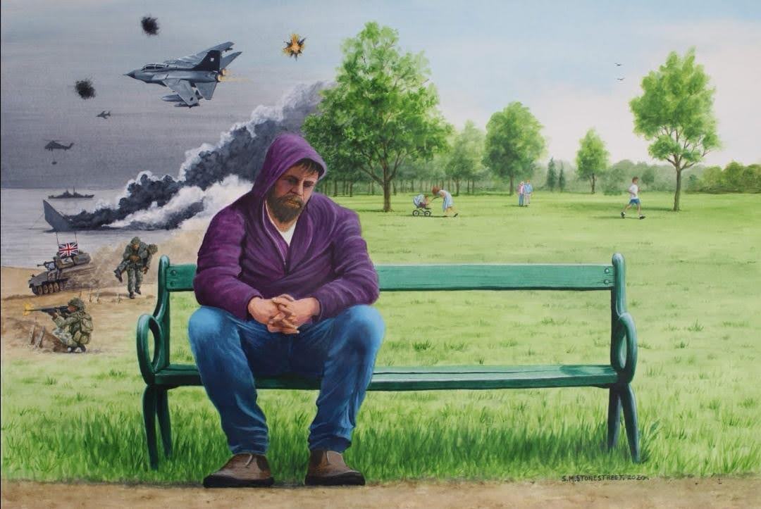 ‘A piece of artwork called The Thousand Yard Stare’, painted by Steve Stonestreet